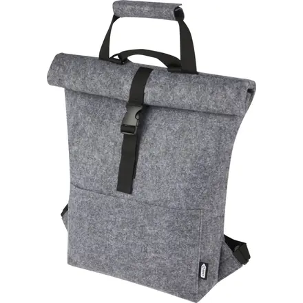 Felta GRS recycled felt roll-top bike bag 13L - PF Concept promotional product, branded with your logo