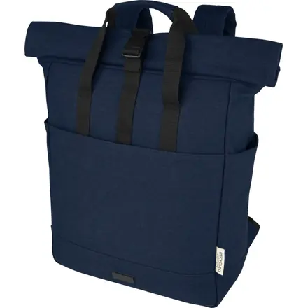 Joey 15” GRS recycled canvas rolltop laptop backpack 15L - PF Concept promotional product, branded with your logo