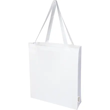 Madras 140 g/m² GRS recycled cotton gusset tote bag 12L - PF Concept promotional product, branded with your logo