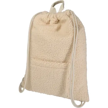 Bear GRS recycled sherpa drawstring backpack 9L - PF Concept promotional product, branded with your logo