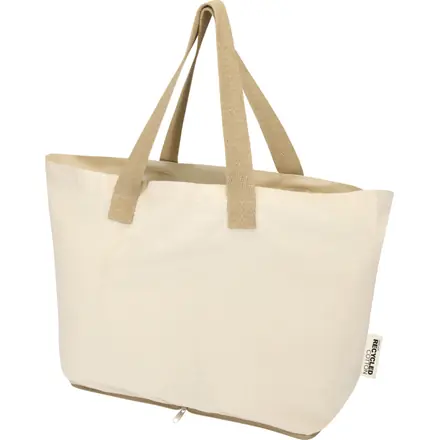 Sierra 140 g/m² GRS recycled foldable cotton tote bag 12L - PF Concept promotional product, branded with your logo