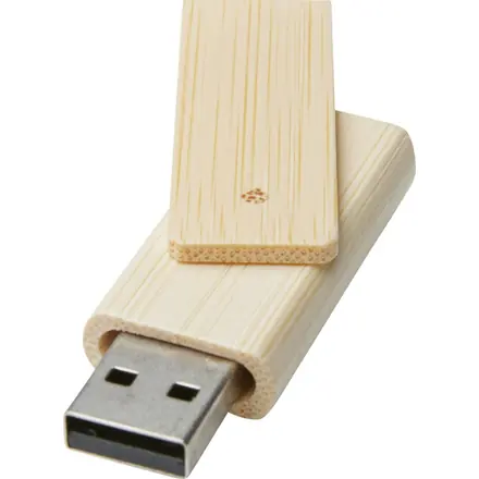 Rotate 4GB bamboo USB flash drive - PF Concept promotional product, branded with your logo
