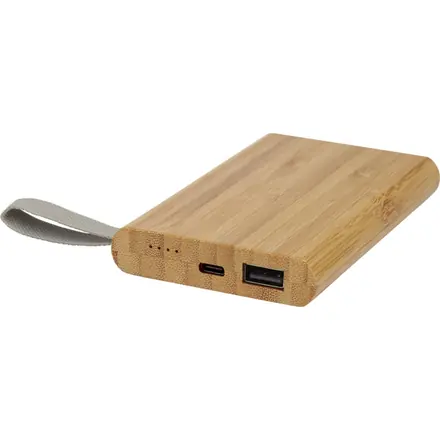 Tulda 5000 mAh bamboo power bank - PF Concept promotional product, branded with your logo