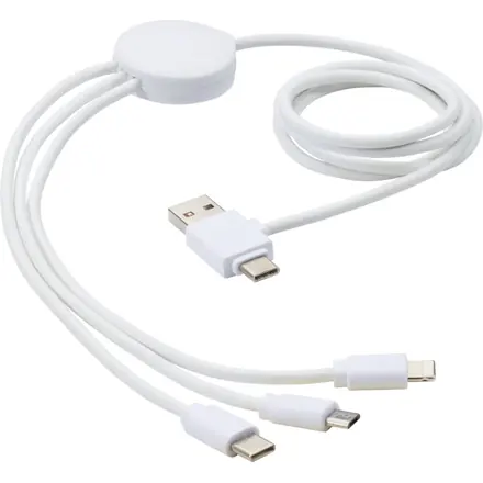 Pure 5-in-1 charging cable with antibacterial additive - PF Concept promotional product, branded with your logo