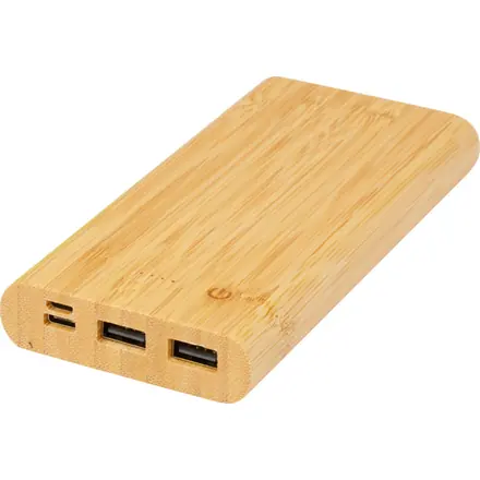 Tulda 10.000 mAh bamboo power bank - PF Concept promotional product, branded with your logo