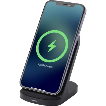 Loop 15W dual coil RCS recycled plastic wireless charging stand - PF Concept promotional product, branded with your logo