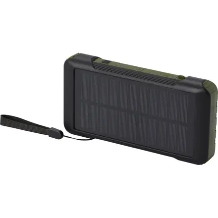Soldy 10.000 mAh RCS recycled plastic solar dynamo power bank - PF Concept promotional product, branded with your logo