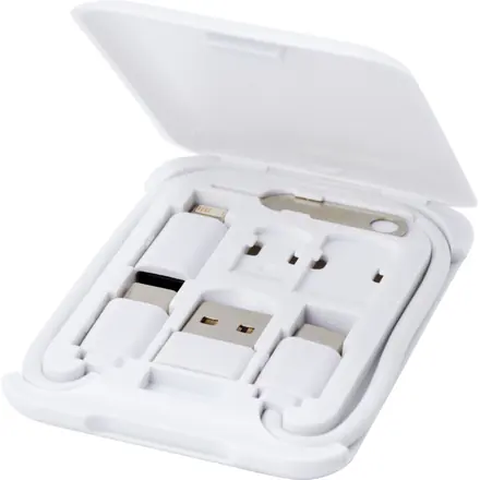 Savvy recycled plastic modular charging cable with phone holder - PF Concept promotional product, branded with your logo