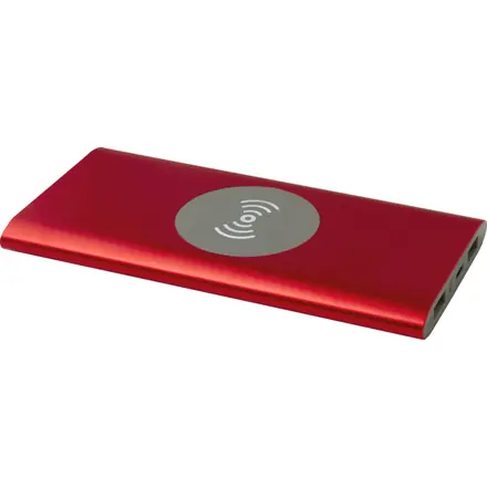 Juice 8000 mAh Type-C recycled aluminium wireless power bank - PF Concept promotional product, branded with your logo
