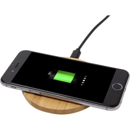 Essence 15W bamboo wireless charging pad - PF Concept promotional product, branded with your logo