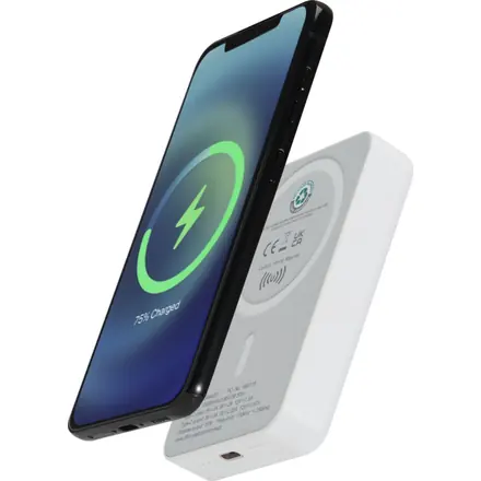 Acrab 10.000 mAh 15W magnetic wireless power bank with 20W PD - made from recycled plastic - PF Concept promotional product, branded with your logo