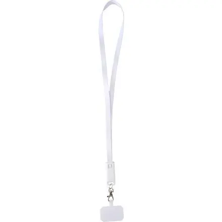 Franz recycled plastic smartphone lanyard with built-in data sync and 65W fast charge 5-in-1 cable - PF Concept promotional product, branded with your logo