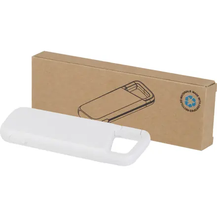 Alkes 5000 mAh 12W recycled plastic water resistant power bank with carabiner - PF Concept promotional product, branded with your logo
