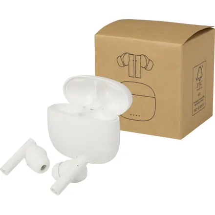 Alterf recycled plastic True Wireless Bluetooth earbuds with silicone eartips - PF Concept promotional product, branded with your logo