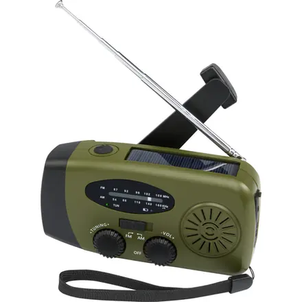 Radio di emergenza in plastica riciclata certificata RCS Avior - PF Concept promotional product, branded with your logo