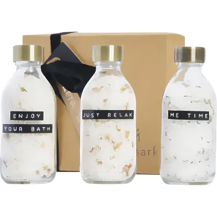 Wellmark Just Relax 3-piece 200 ml bath salt gift set - PF Concept promotional product, branded with your logo