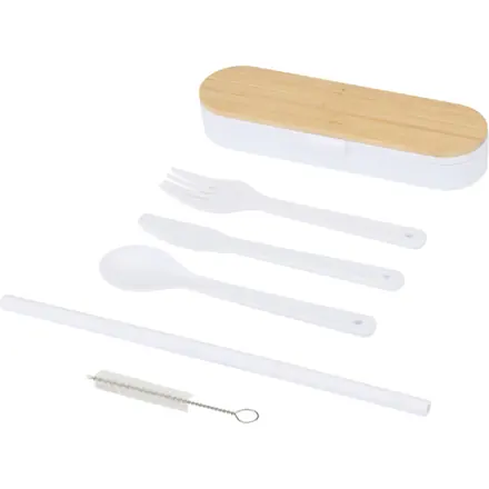 Runa cutlery set with bamboo lid - PF Concept promotional product, branded with your logo