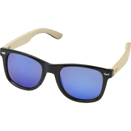 Taiyō rPET/bamboo mirrored polarized sunglasses in gift box - PF Concept promotional product, branded with your logo