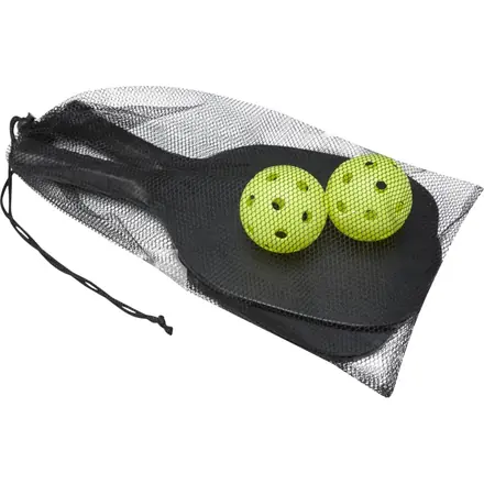 Enrique paddle set in mesh pouch - PF Concept promotional product, branded with your logo