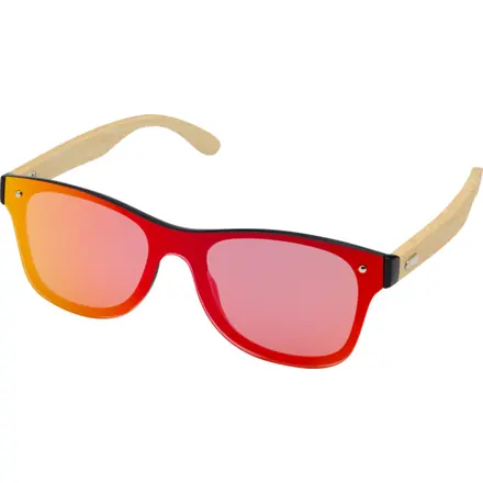 Tan sunglasses with bamboo temples - PF Concept promotional product, branded with your logo