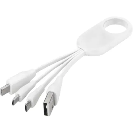 Troup 4-in-1 charging cable with type-C tip - PF Concept promotional product, branded with your logo