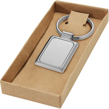 Sergio rectangular metal keychain - PF Concept promotional product, branded with your logo