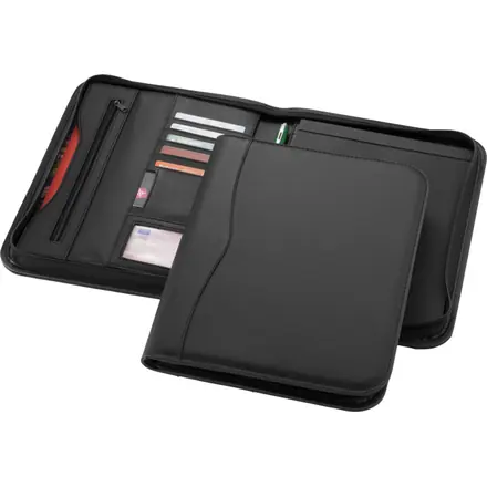 Ebony A4 zippered portfolio - PF Concept promotional product, branded with your logo