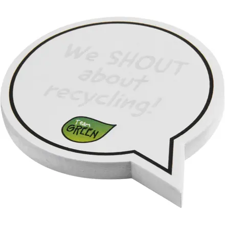 Sticky-Mate® speech bubble-shaped recycled sticky notes - PF Concept promotional product, branded with your logo