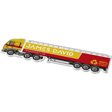 Tait 15 cm lorry-shaped recycled plastic ruler - PF Concept promotional product, branded with your logo
