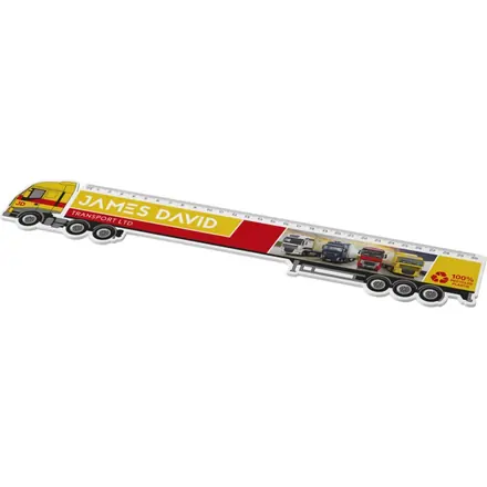 Tait 30cm lorry-shaped recycled plastic ruler - PF Concept promotional product, branded with your logo