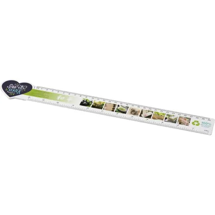 Tait 30cm heart-shaped recycled plastic ruler - PF Concept promotional product, branded with your logo