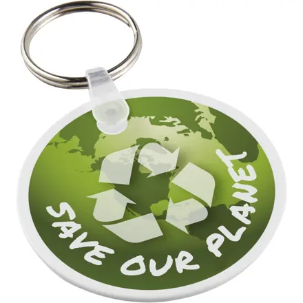 Tait circle-shaped recycled keychain - PF Concept promotional product, branded with your logo