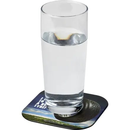 Brite-Mat® square coaster with tyre material - PF Concept promotional product, branded with your logo