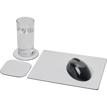 Brite-Mat® mouse mat and coaster set combo 1 - PF Concept promotional product, branded with your logo