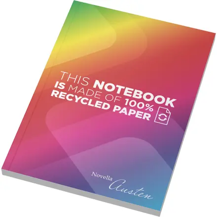 Blocco note formato A5 con copertina morbida in materiale riciclato e 100 fogli Novella Austen - PF Concept promotional product, branded with your logo