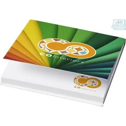 Sticky-Mate® soft cover squared sticky notes 75x75mm - PF Concept promotional product, branded with your logo