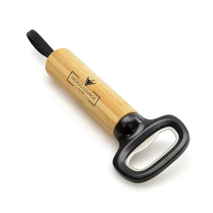 Sparrow Recycled Plastic and Bamboo Bottle Opener - Laltex promotional product, branded with your logo