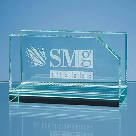 10cm Jade Glass Business Card Holder - branded promotional product