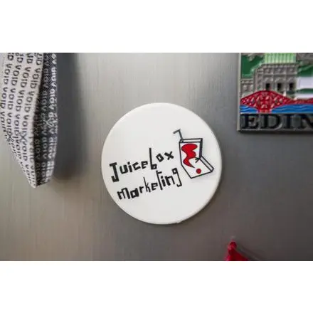 Recycled Plastic 45mm Round Fridge Magnet - branded promotional product
