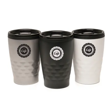 Ashford Geo 360ml Coated Tumbler (Black, Gunmetal & White) - Laltex promotional product, branded with your logo
