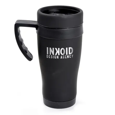 Oregon Black 400ml Travel Mug - Laltex promotional product, branded with your logo