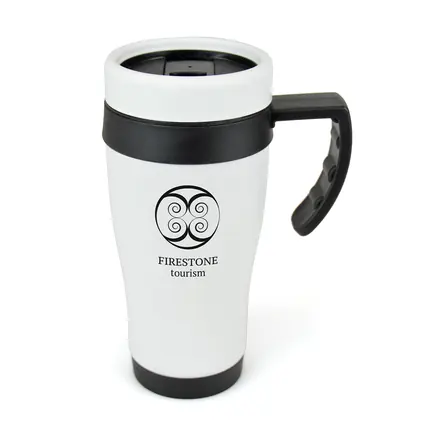 Oregon Blanc 400ml Travel Mug - Laltex promotional product, branded with your logo