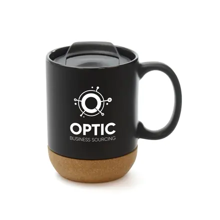 Humber 400ml Ceramic and Cork Mug - Laltex promotional product, branded with your logo