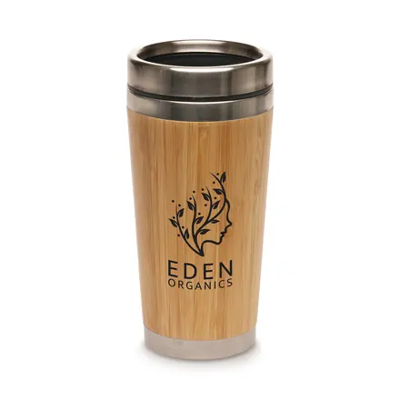 450ml Stainless Steel Bamboo Travel Tumbler - Laltex promotional product, branded with your logo