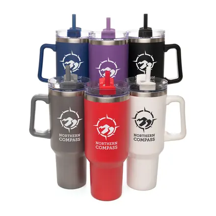 1128ml Everest Stainless Steel Travel Mug - Laltex promotional product, branded with your logo