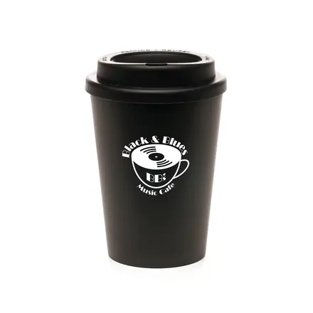 Haddon Black 350ml Take Out Mug - Laltex promotional product, branded with your logo