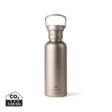 Nordic Drift Trail Ultra Light Titanium 600ml Water Bottle - XD Connects promotional product, branded with your logo