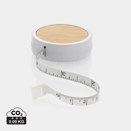 RCS recycled plastic & bamboo tailor tape - branded promotional product