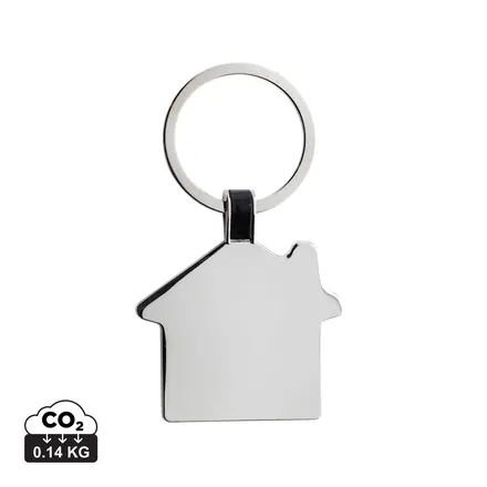 RCS recycled zinc alloy house keyring - XD Connects promotional product, branded with your logo