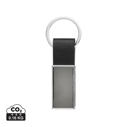 Luxury PU keychain RCS recycled zinc alloy - branded promotional product